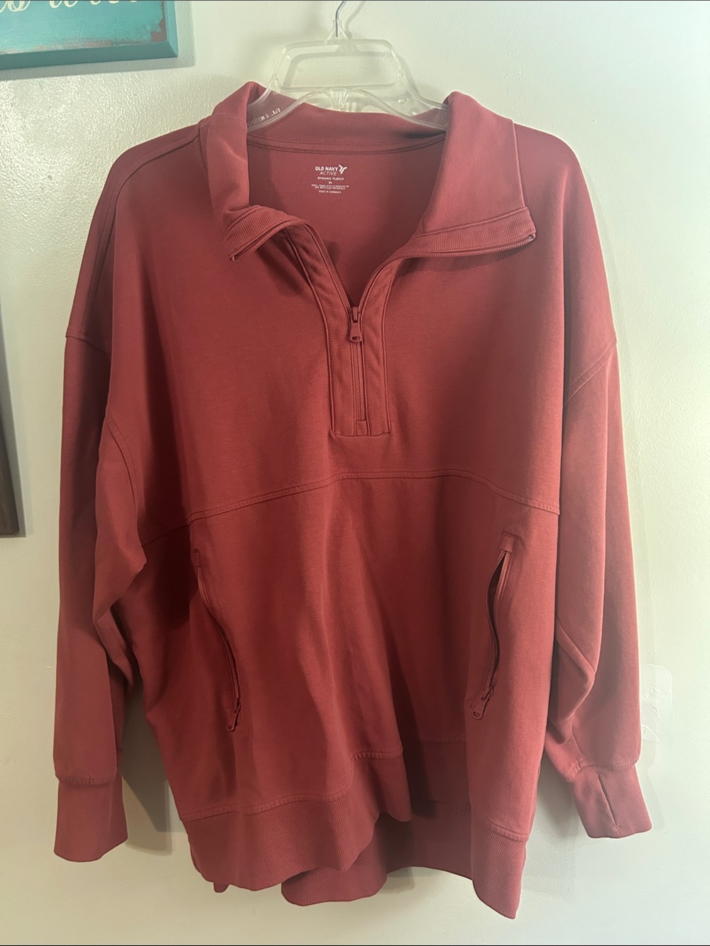 Old Navy Men's Quarter-Zip Pullover - Brick Red